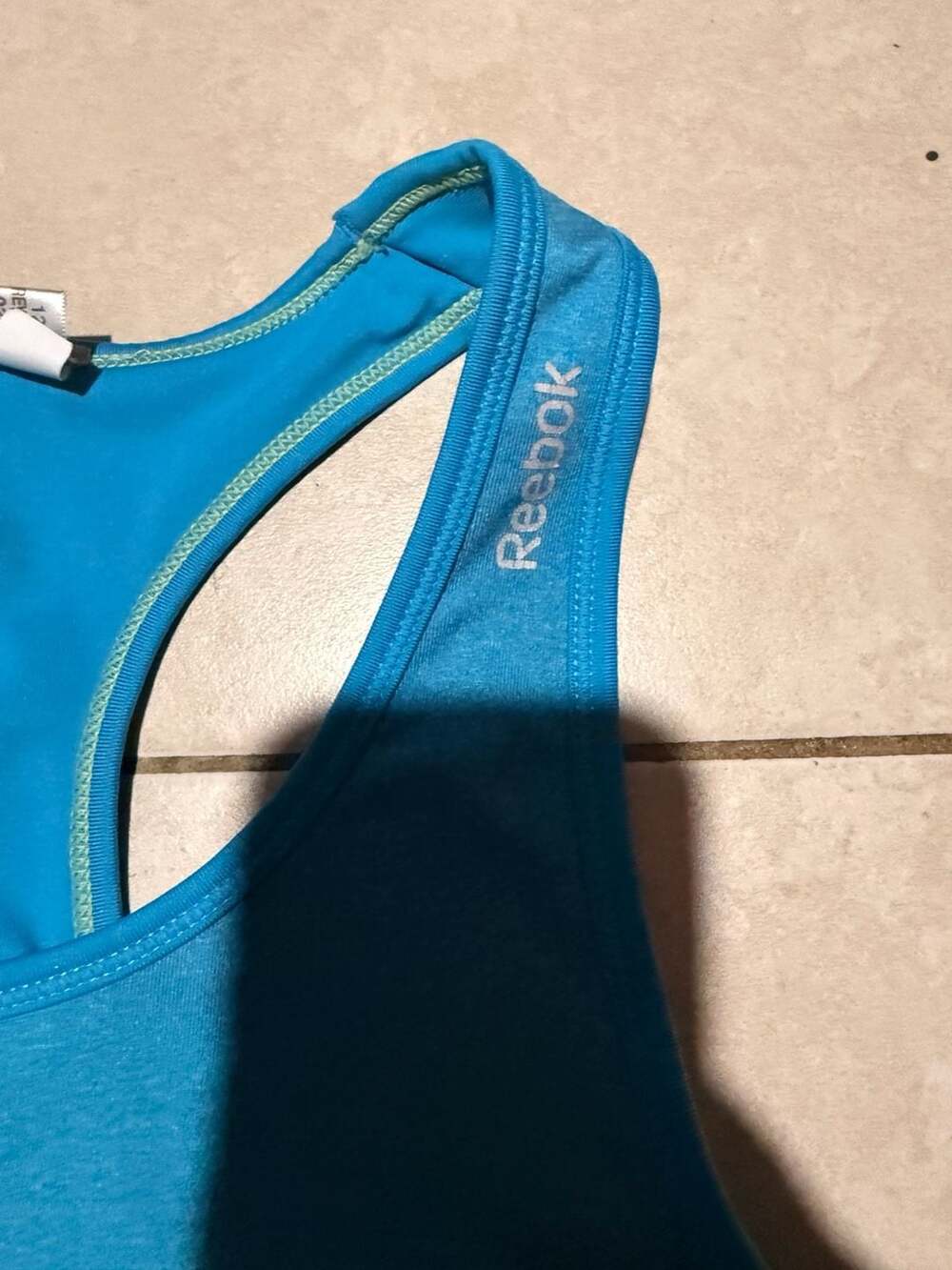Reebok Heather Blue Performance Racerback Sports Bra - Picture 3 of 7